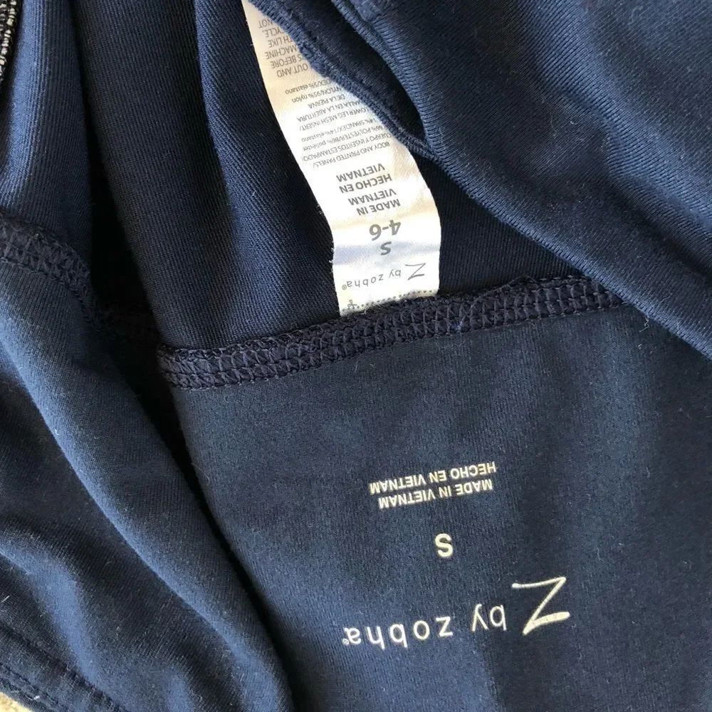 Z by Zobha Blue Leggings Print Panel Zippers S 4 6 - Picture 11 of 12